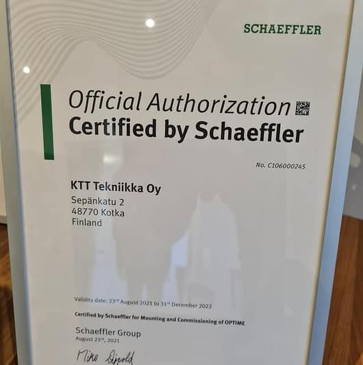 KTT Tekniikasta Schaeffler OPTIME partneri