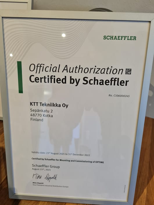 KTT Tekniikasta, pohjoismaiden ensimmäinen virallinen Schaefflerin optime partneri